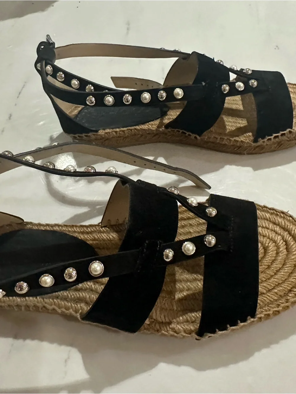 Jimmy Choo Denise Flat Espadrille, 36.5, Black. With box and dust bag